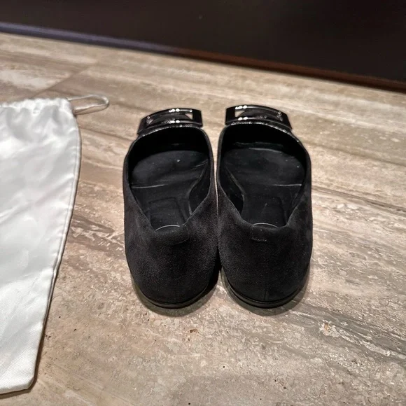 Roger Vivier Suede Metallic Ballet Flats in Black and Ombré Size 35 - Picture 4 of 7